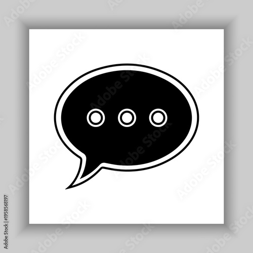 Vector speech bubble related silhouette icon.