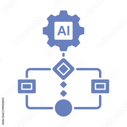 Process automation glyph icon, clean solid vector illustration for task automation, business efficiency and technology driven operations.