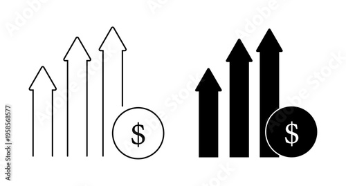 Financial Growth Arrows with Dollar Symbol