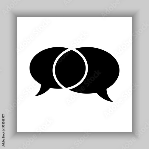 Vector speech bubble related silhouette icon.