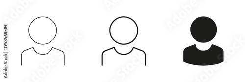 User Profile Avatar Line And Solid Icon Set. User Identification And Account Representation Outline And Silhouette Symbol Collection. Personal Profile Icons. Isolated Vector Illustration