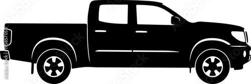 pick up truck silhouette vector illustration