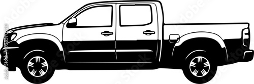 pick up truck silhouette vector illustration