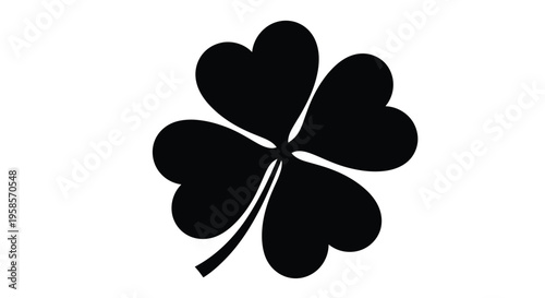A black four leaf clover design with a stark bold silhouette