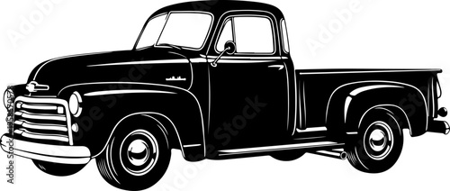 pick up truck silhouette vector illustration