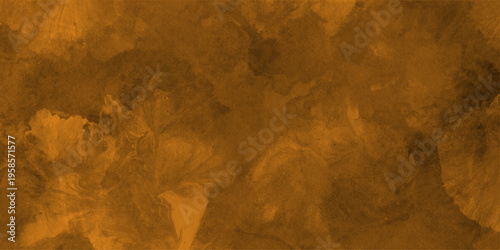 Eerie black background with billowing brown smoke on black background. old style dark brown grunge texture, brush painted . Old and grainy orange paper texture, vector,	