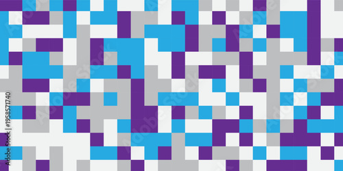 Illustration of multicolored pixel background. 4K resolution abstract pixel illustrated design for a banner or background. Pixel seamless pattern.