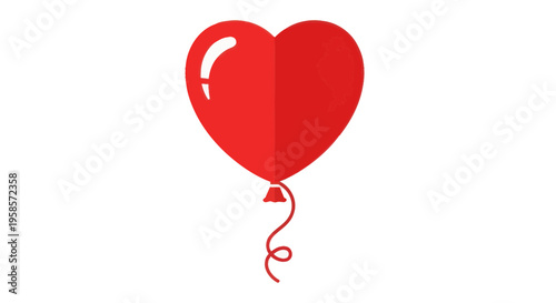 Red Heart Balloon with World Map Outline, Love Earth Concept