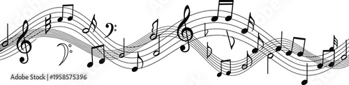 A beautiful musical composition with notes and symbols on a white background