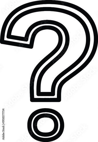 Question mark symbol, black question mark icon, query sign, interrogation point