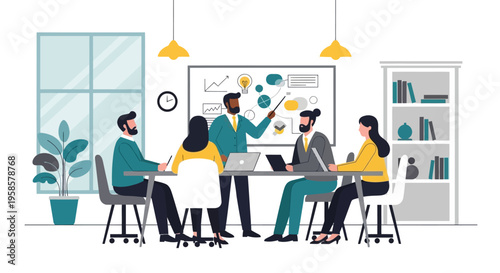 Group of Business Professionals Discussing Project.