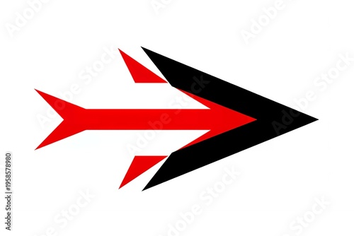 Free Download A stylized graphic of a red arrow intersecting with a black arrow pointing to the right on a white background - GFXLoad