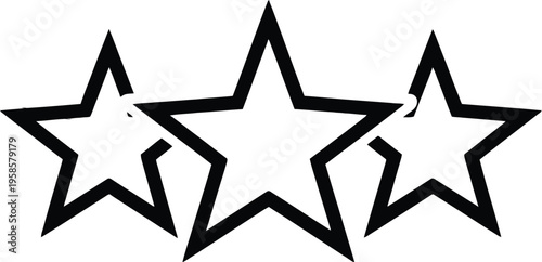 Black star icons, starburst symbols, rating stars, vector graphics