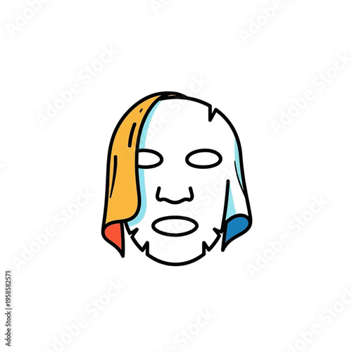 Sheet Mask Application with Towel for Skincare Routine.