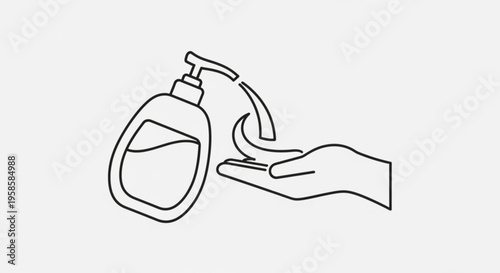 Hand dispensing soap from a bottle for hygiene and cleanliness