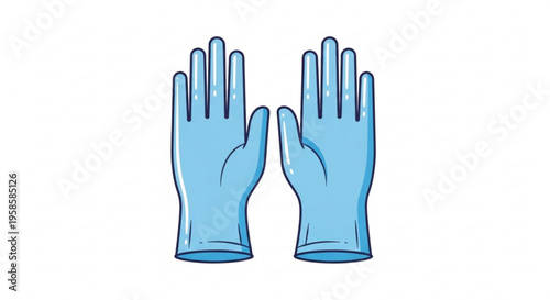Pair of blue rubber gloves on white background hand protection safety gear isolated