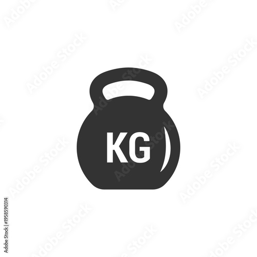 vector flat design icon of weight lifting sports equipment, kilo weight