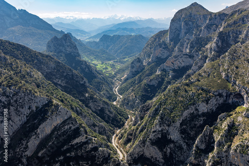 Obraz na plátně View from Santa Catalina viewpoint over La Hermida gorge on a bright sunny day i