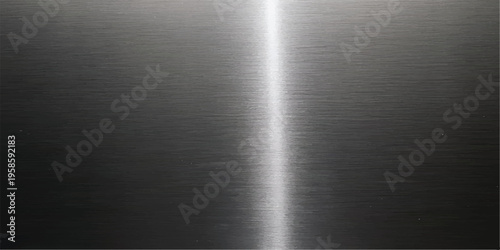 Dark brushed metal texture with a single bright vertical highlight, horizontal fine lines create a subtle pattern on a sleek, sophisticated metallic surface