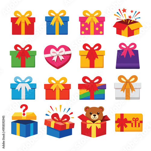 Colorful Gift Boxes Celebrating Victory With Confetti