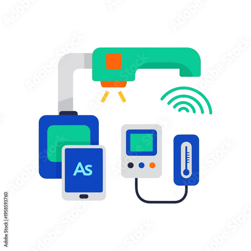 Smart Home Technology Devices Connected Wireless.