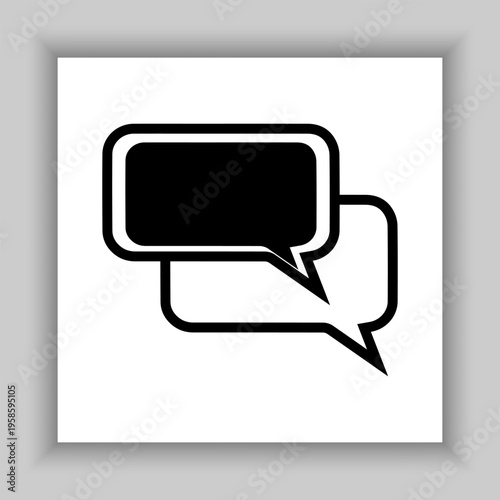 Vector speech bubble related silhouette icon.