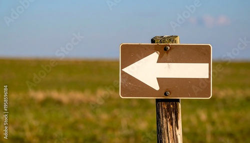 Direction Arrow Sign in Open Field