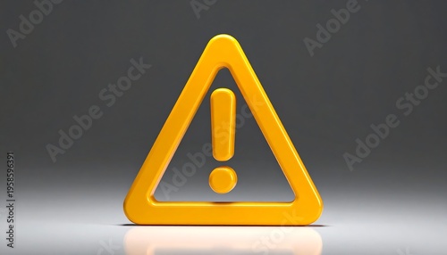 Warning triangle with exclamation mark on white background