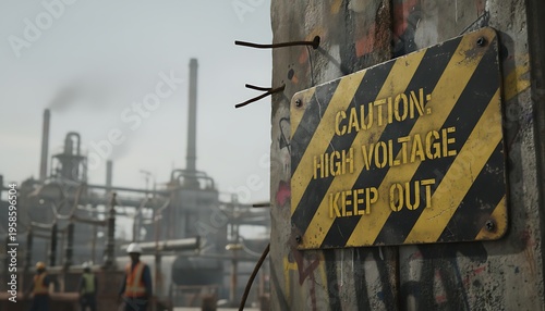 Industrial Warning Sign High Voltage Danger