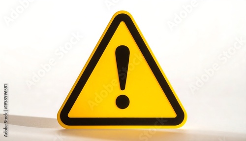 Warning Triangle with Exclamation Mark Isolated on White Background