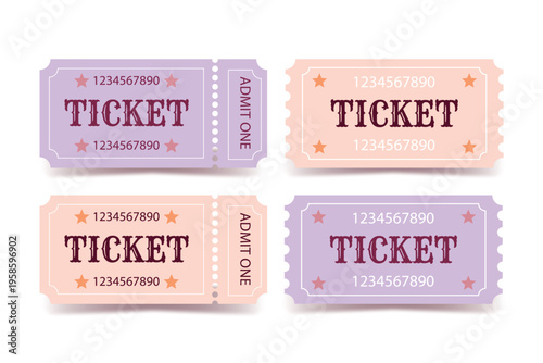 Set of vintage cinema tickets