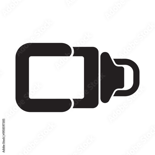 Black and white illustration of a cassette tape with a play button