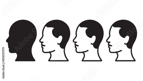 Human head silhouette icons