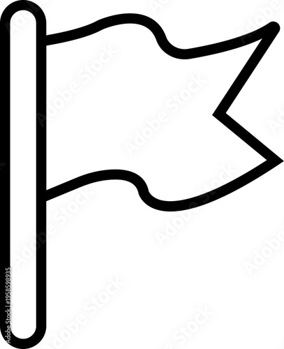 Flag icon set. Set of pin icon flags. Silhouette flag set. Waving flags collection icons. Ribbon flag symbol flat and line style - stock vector. isolated on transparent background.