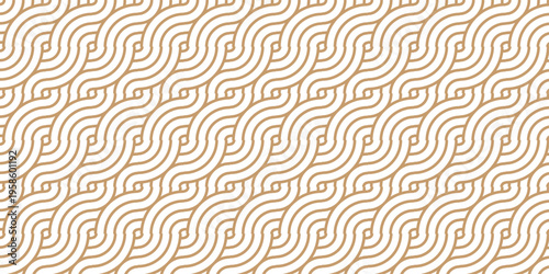 Seamless paper ornament overlap fabric brown pattern circles line fabric curl transparent design. minimal overlapping waves pattern paper waves white geometric retro background.
