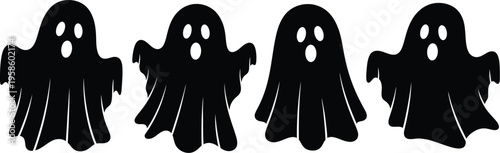 Ghost silhouettes for Halloween decorations. 