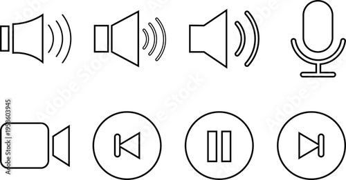Audio and video player control icons