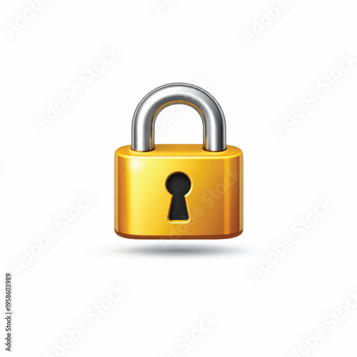 Secure and Professional Minimalist Vector Padlock Icon on White Background