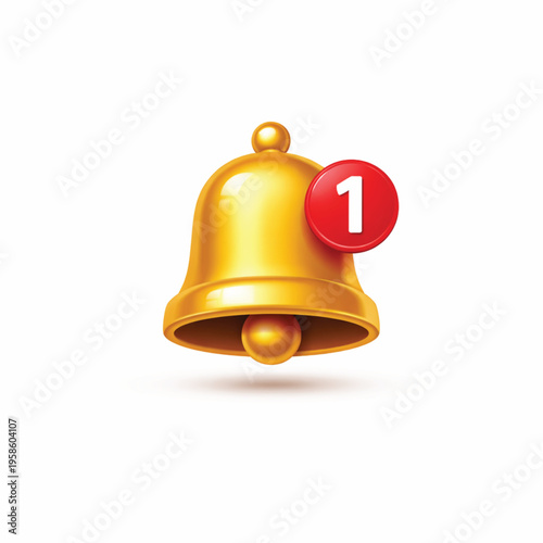 Digital Art Informative Notification Bell Icon for Website and Mobile App Alerts