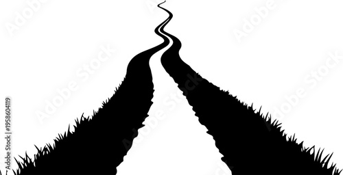 Vector road diverging paths illustration