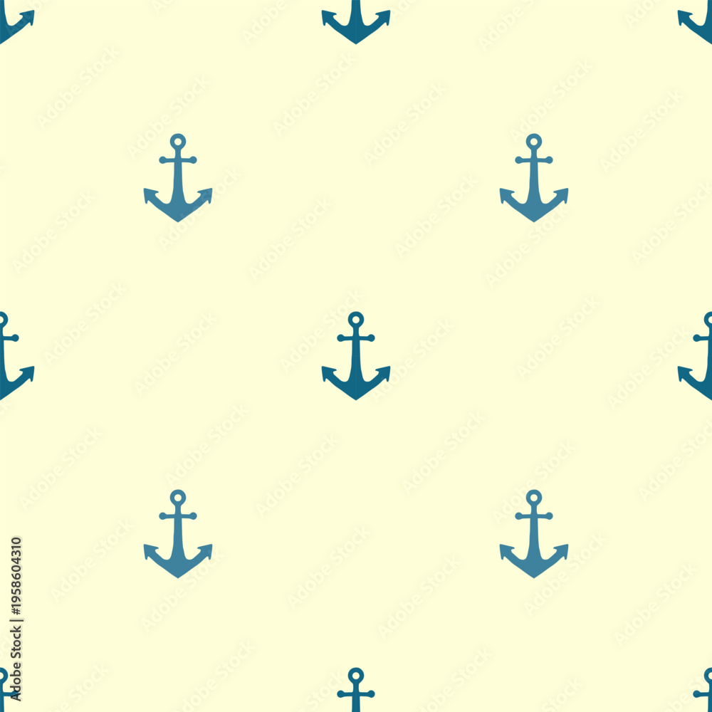 Obraz premium Vector seamless pattern with blue anchors. Основные RGB