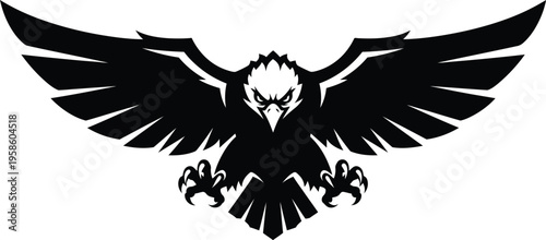 Flying eagle logo silhouette. 