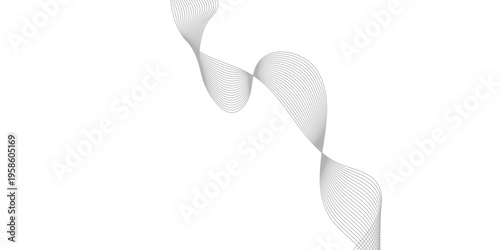 Abstract blue and rainbow colorful smoke swirls create a smooth wave pattern with flowing light lines and curved motion shapes on a white background illustration