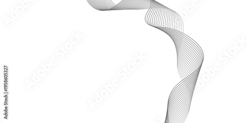 Black silk necktie isolated on a white background featuring a 3d business design with elegant ribbon curves and wave patterns for a professional illustration