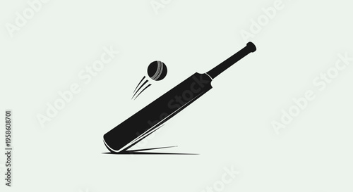 Cricket bat and ball in motion on light background sports equipment for playing cricket game