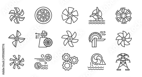 Collection of Stylized Decorative Geometric Icons for Creative Design Projects