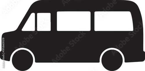 Van Silhouette Icon,Delivery Van Vehicle Icon