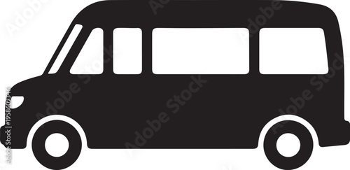 Van Silhouette Icon,Delivery Van Vehicle Icon