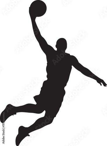 Basketball Player Jump Shot Silhouette