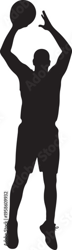 Basketball Player Jump Shot Silhouette